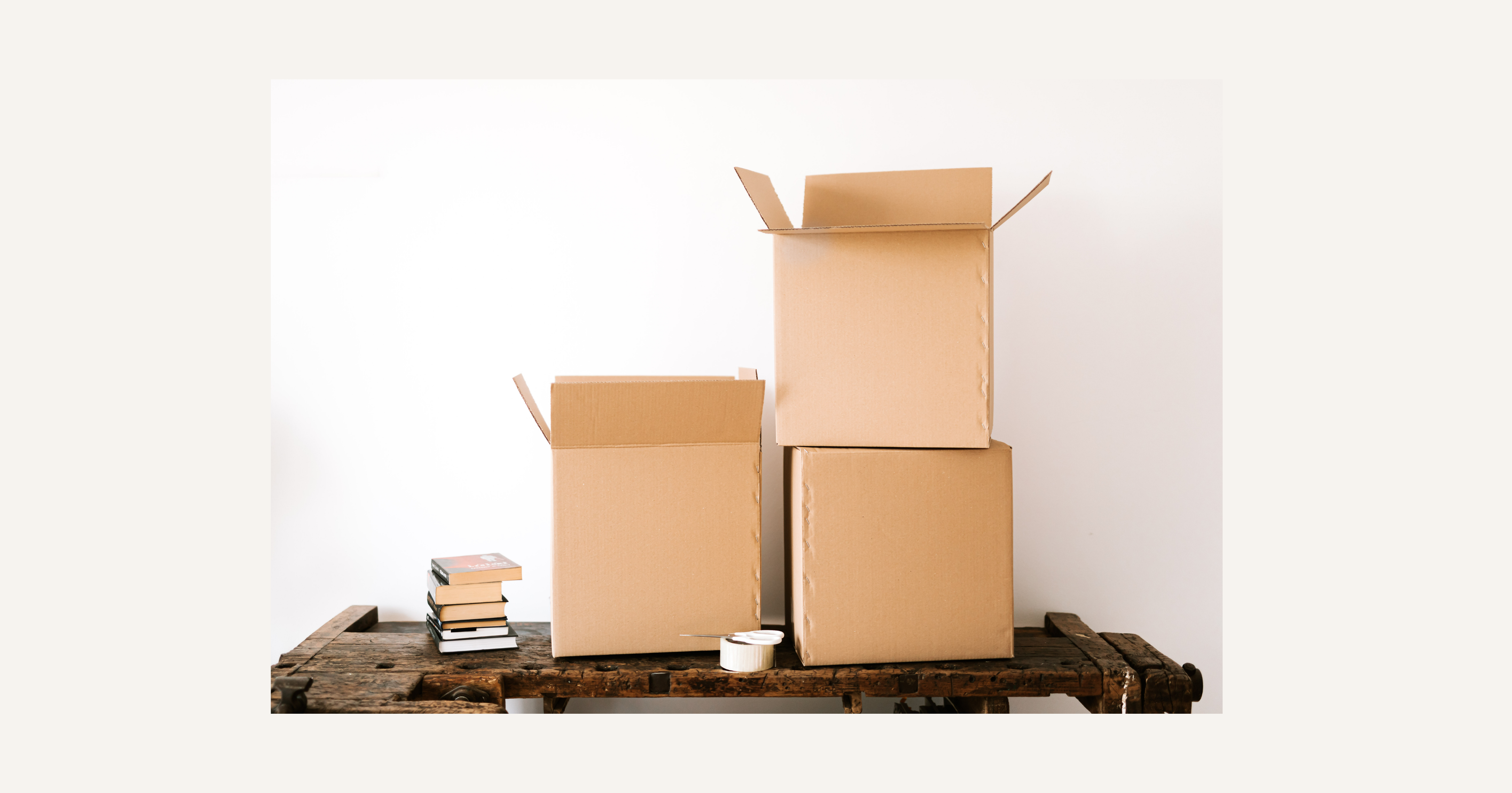 Stack of shipping boxes used by online resellers